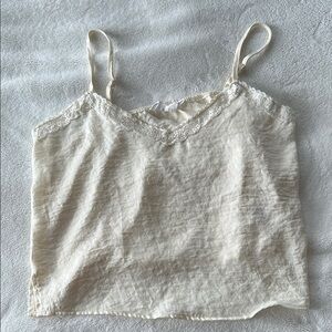Pink Rose Cream Lace Cami Top